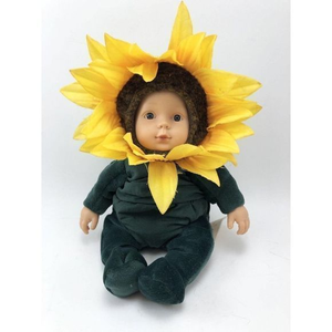 Anne Geddes 7” Sunflower‎ Baby Doll Especially Kids Co. Unimax 1999 Green Yellow